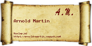 Arnold Martin névjegykártya