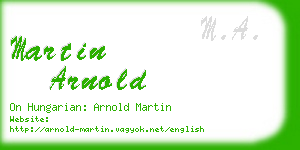 martin arnold business card